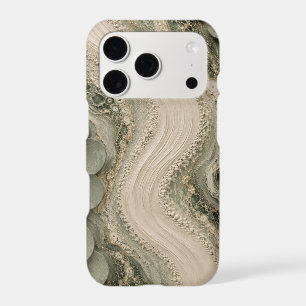 Étui de téléphone texturé abstrait vert sauge