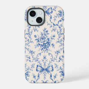Étui de téléphone Toile Ruban Rose Rococo Bleu