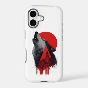 Étui de téléphone Trash Polka Howling Wolf Abstrai
