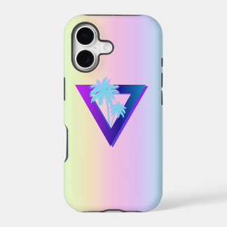 ÉTUI DE TÉLÉPHONE TRIANGLE PALMIERS SYNTHWAVE RETR