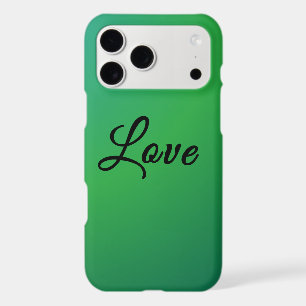 Étui de téléphone vert "amour" minimal