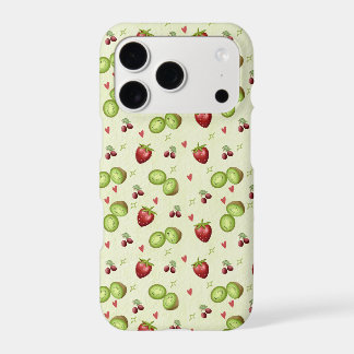 Étui de téléphone vert pastel à motif de fruits