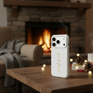 Étui de téléphoneÉtui élégant or "Qu'il neige" -