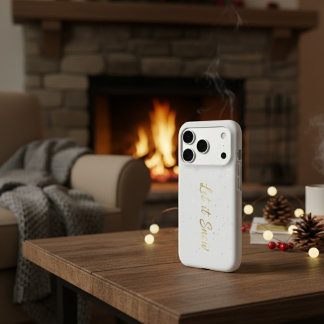 Étui de téléphoneÉtui élégant or "Qu'il neige" - 
