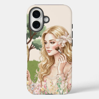 Étui Fille Florale Élégant, Apple iPhone 16, Résis