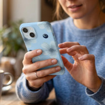 Étui Fleur Bleu Pastel Esthétique pour Myrtille