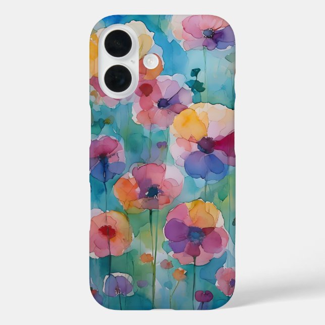 Étui floral pastel aquarelle pour iPhone (Verso)
