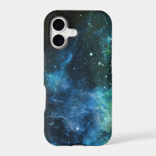 Étui Galaxy Stars Nebula iPhone Bleu Vert 5/5S