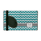 chevrons turquoises gris de monogramme fait sur