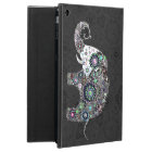 Fleurs rétro et diamants colorés Eléphant