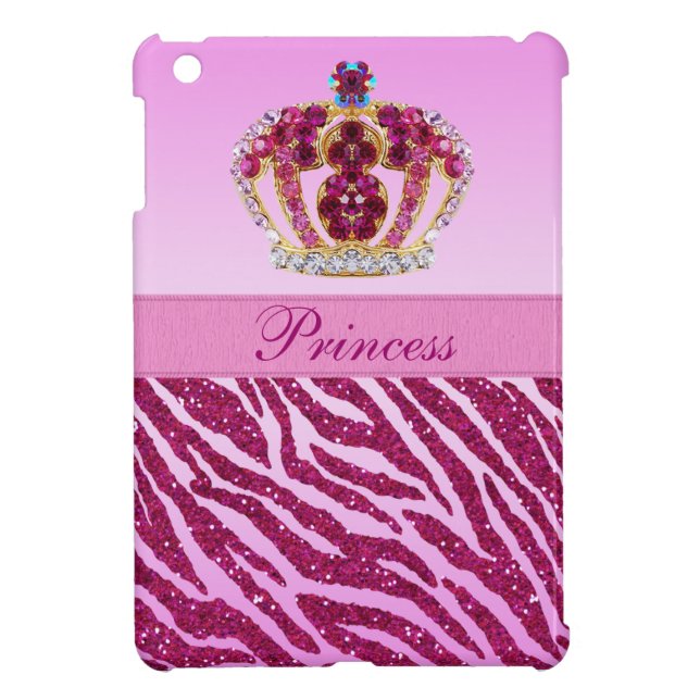 Étui iPad Mini Princesse rose Printed Crown et parties (Dos)