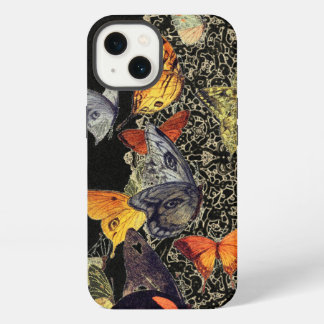 Etui iPhone 13 COQUE IPAD iPhone NOIR BUTTERFLIES ET LACE DESIGN