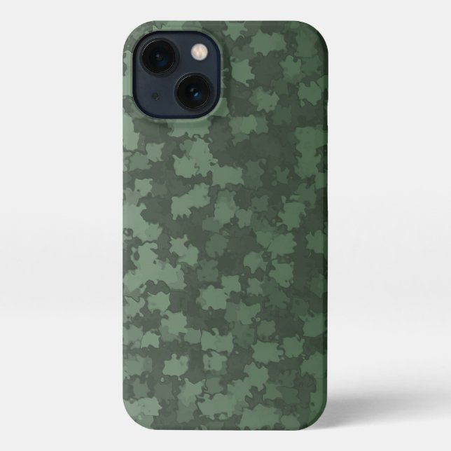 Etui iPhone 13 Coque iphone Camo Feuilles vert nuit (Verso)