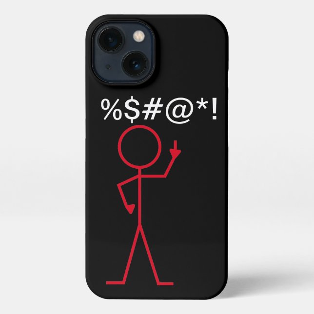 Etui iPhone 13 coque iphone - Stick rouge "Eff You" (Verso)