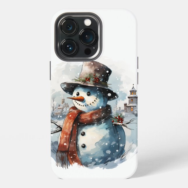 Etui iPhone 13 Pro ❄️ 📱 Cool Frostman Snowman coque iphone 📱 ❄️ (Dos)