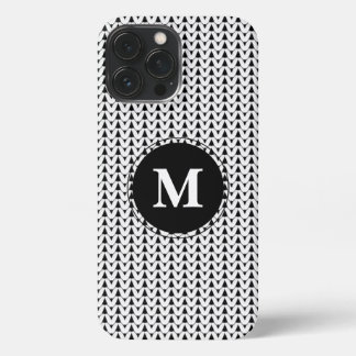 Etui iPhone 13 Pro Max Knit Stitch Artisanat coque iphone Monogramme blan