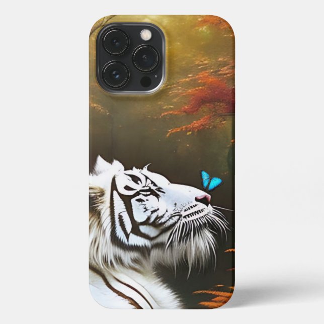 Etui iPhone 13 Pro Max Tigre Blanc Ces Moments Amoureux, coque iphone (Verso)