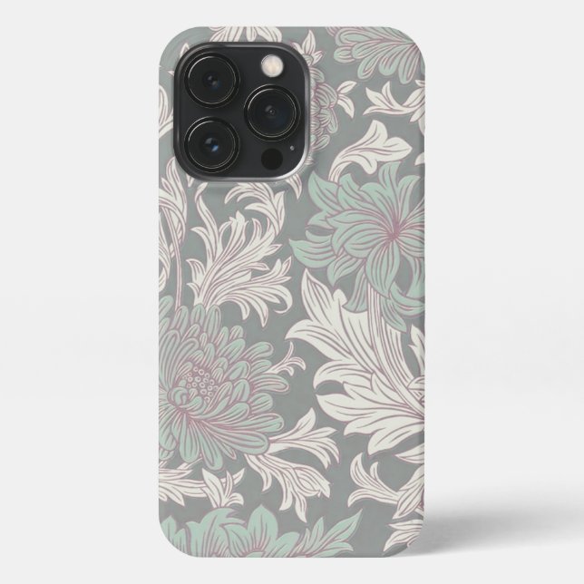 Etui iPhone 13 Pro William Morris Chrysanthemum coque iphone Motif (Verso)