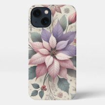 Symbole de Noël fleur Poinsettia coque iphone