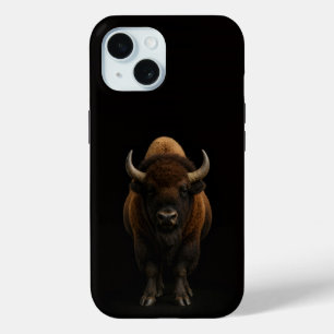 Étui iPhone 15 Black 4 Luxe, Bison d'Amérique