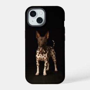 Étui iPhone 15 Black 4 Luxe, chien Terrier nu