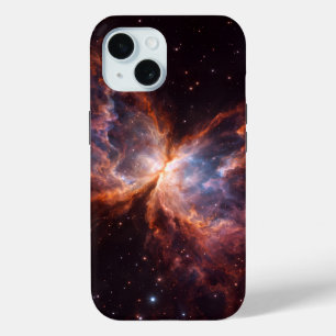 Étui iPhone 15 Black 4 Luxe, nébuleuse du papillon