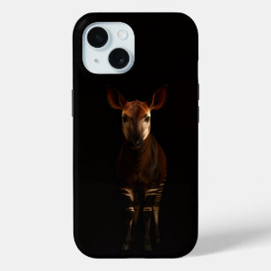Étui iPhone 15 Black 4 Luxe, Okapi de la forêt