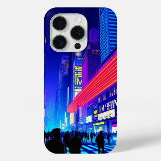 Étui iPhone 15 Pro Cityscape Néon Vibrant Pop Art