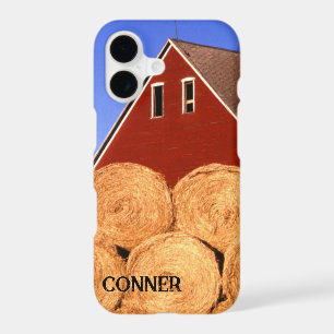 Étui iPhone 17 Grange Rouge et Bottes de Foin avec