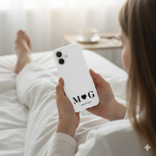 Étui iPhone 17 Monogramme Cœur de Couples Personna