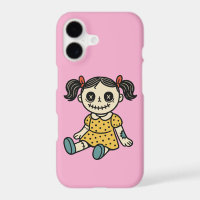 Étui iPhone 17 Poupée Vaudou Rose Kawaii