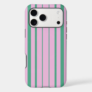 Étui iPhone 17 Pro Max avec rayures vertes et rose