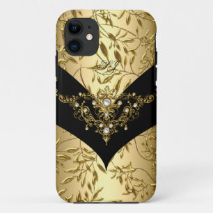 Étui iPhone 5 Case-Mate Crème Or Damassé Noir