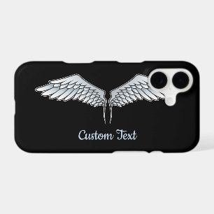 Étui iPhone à ailes gris-bleu