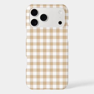 Étui iPhone à carreaux Gingham beige clair