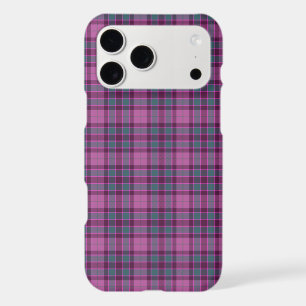 Étui iPhone à carreaux Tartan Violet Rose Turquois