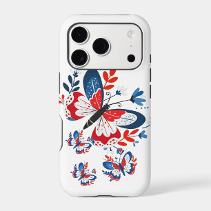 Étui iPhone à fleurs papillon patriotiques