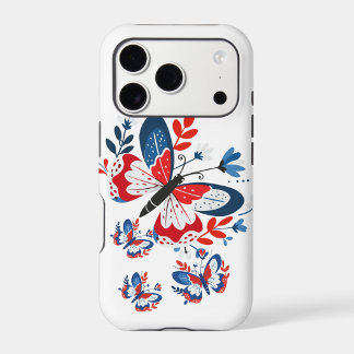 Étui iPhone à fleurs papillon patriotiques