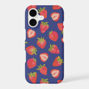 Étui iPhone à la fraise bleu royal