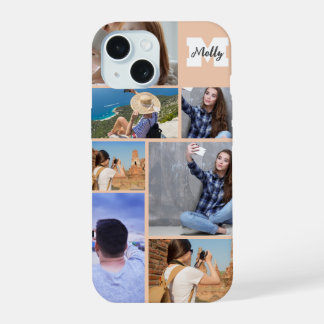 Étui iPhone à monogramme avec collage moderne de 7