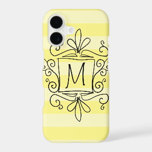Étui iPhone à monogramme tourbillonnant mignon r