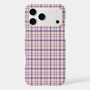 Étui iPhone à motif carreauté rose et bleu classiq
