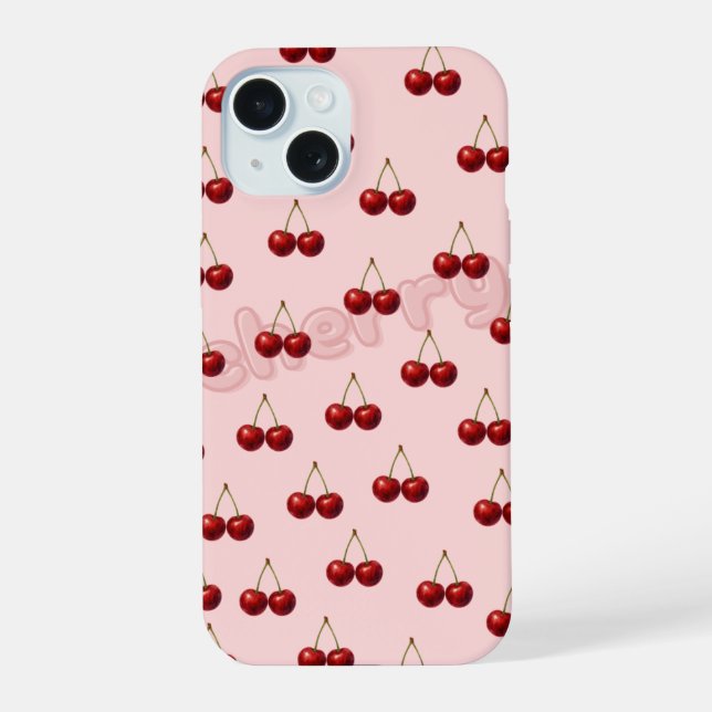 Étui iPhone à motif cerise (Verso)
