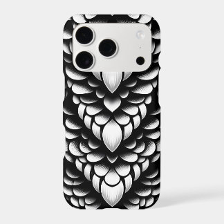 Étui iPhone à motif d'écailles noir et blanc