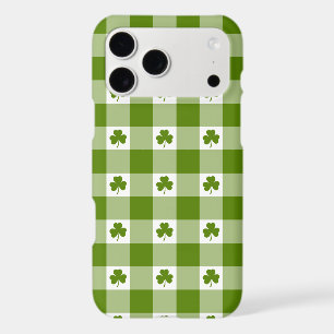 Étui iPhone à motif écossais vert avocat et trèfle