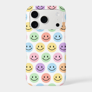 Étui iPhone à motif pastel arc-en-ciel de visages