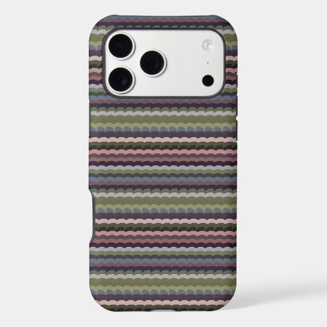 Étui iPhone à motif rayure festonnée Boho (Verso)