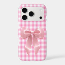 Étui iPhone à ruban en vichy rose | Coquette chic