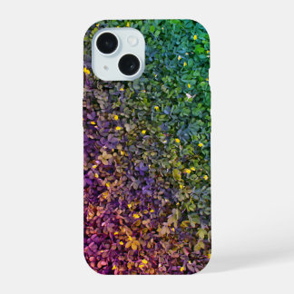 Étui iPhone à texture de feuilles colorées