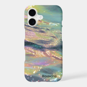 Étui iPhone à vagues holographiques fausses tendan